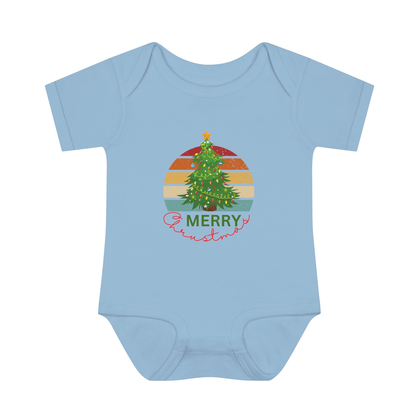 Merry Christmas, Infant Baby Rib Bodysuit