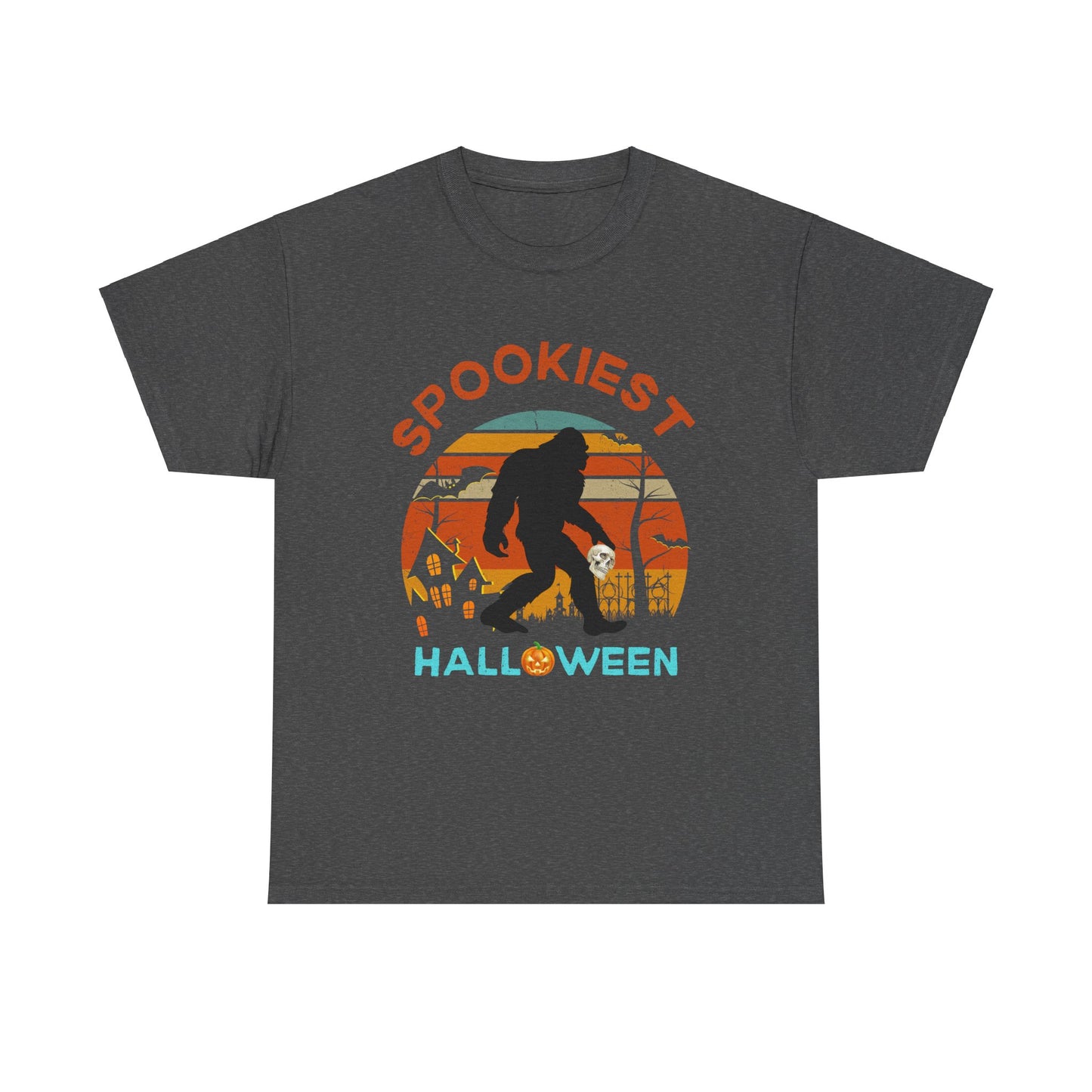 Halloween shirt with big foot carrying skull