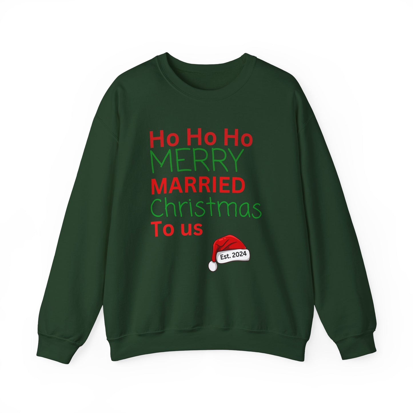 Ho ho ho Merry Married Christmas to us Unisex Heavy Blend™ Crewneck Sweatshirt