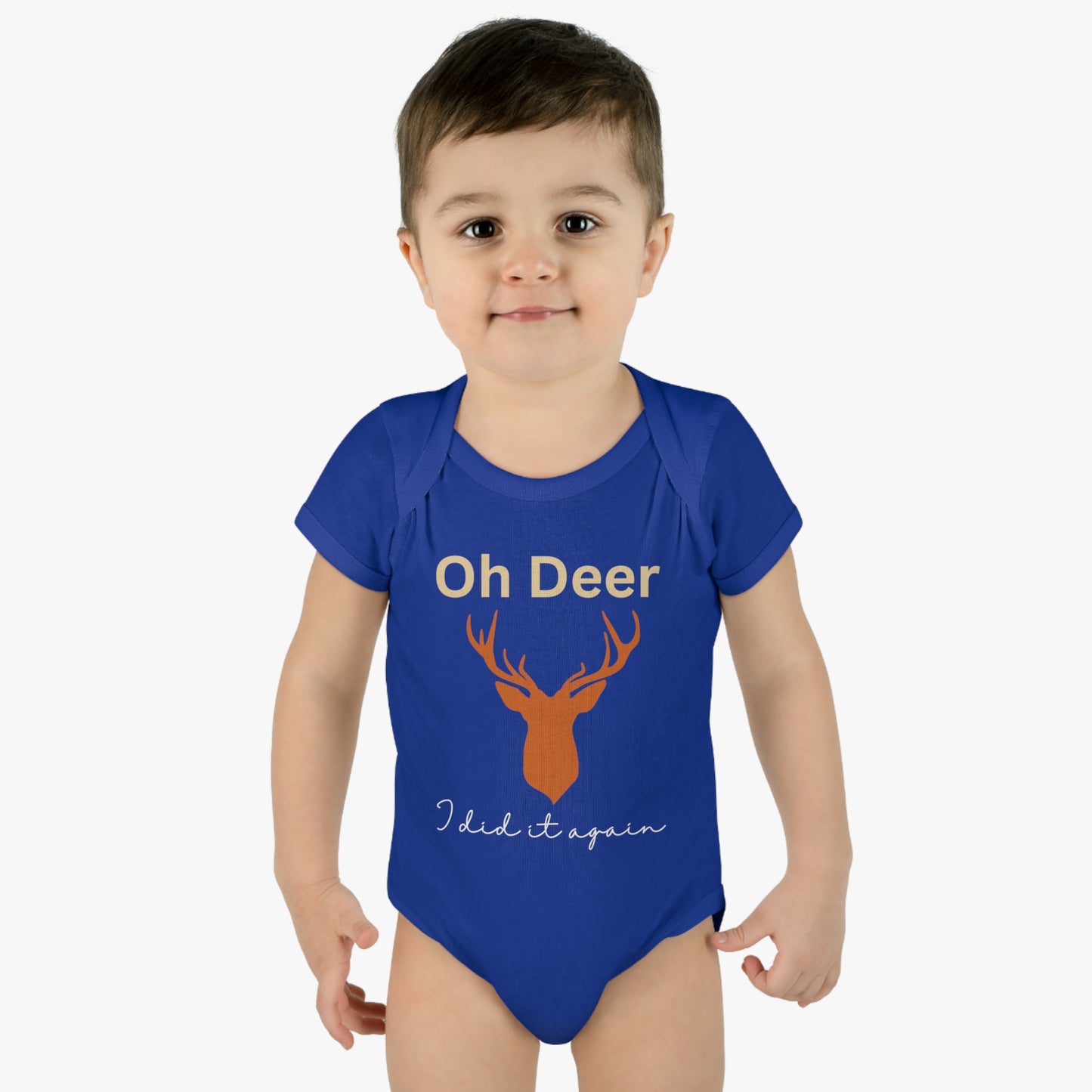 Oh deer I did it again, Infant Baby Rib Bodysuit