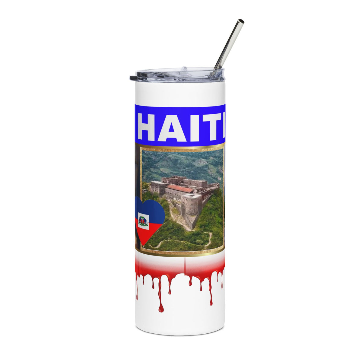 Haiti Heritage 20oz Stainless Steel Tumbler — Historic Citadel & Flag Design