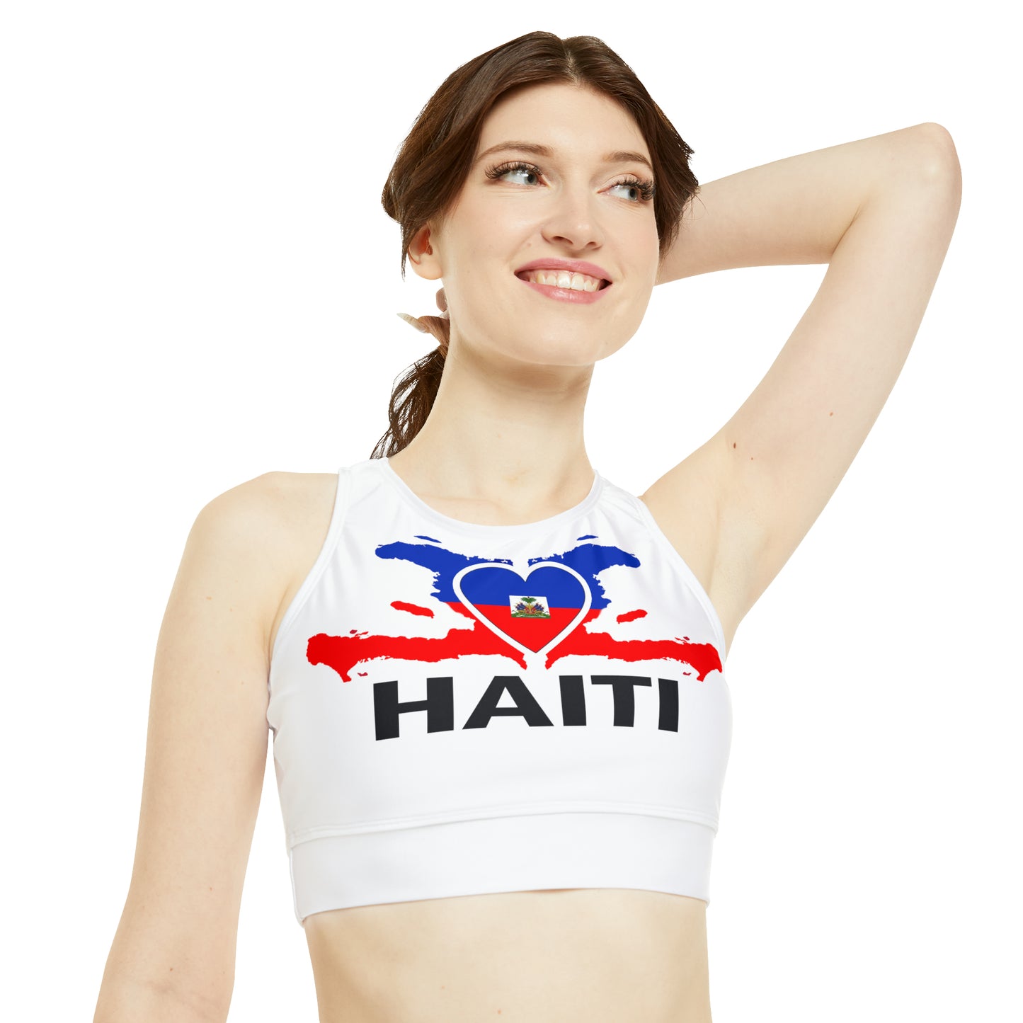 Haitian High Neck Crop Bikini Top (AOP)