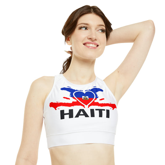 Haitian High Neck Crop Bikini Top (AOP)