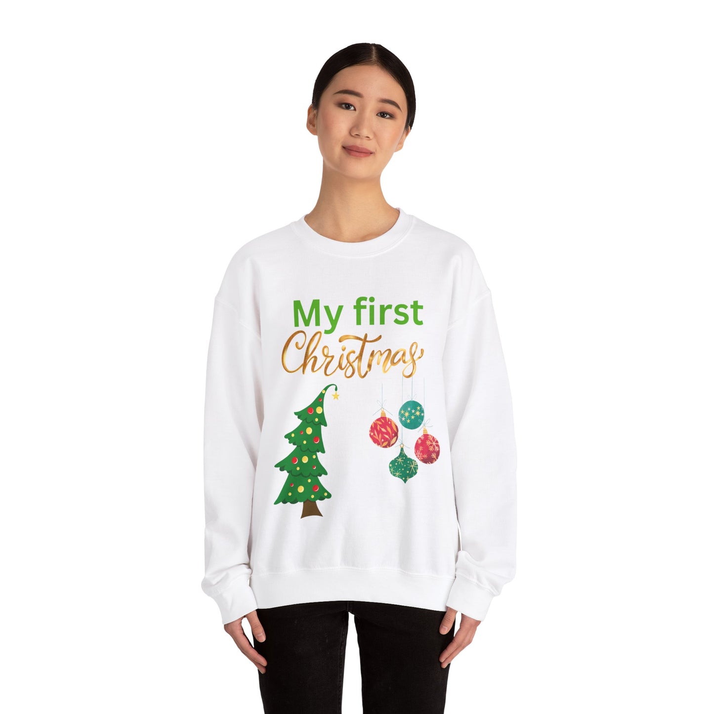 My first Christmas as papa. Crewneck Sweatshirt