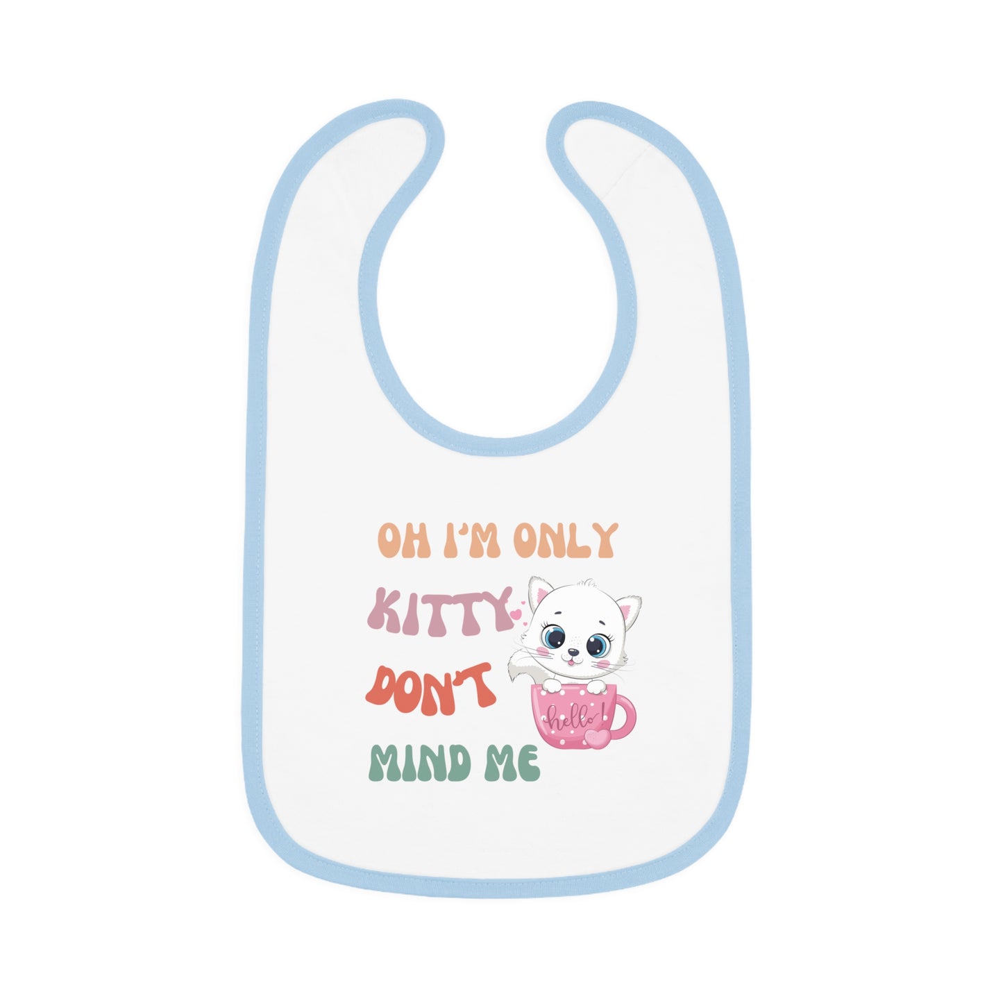 I'm only kitty, Baby Contrast Trim Jersey Bib