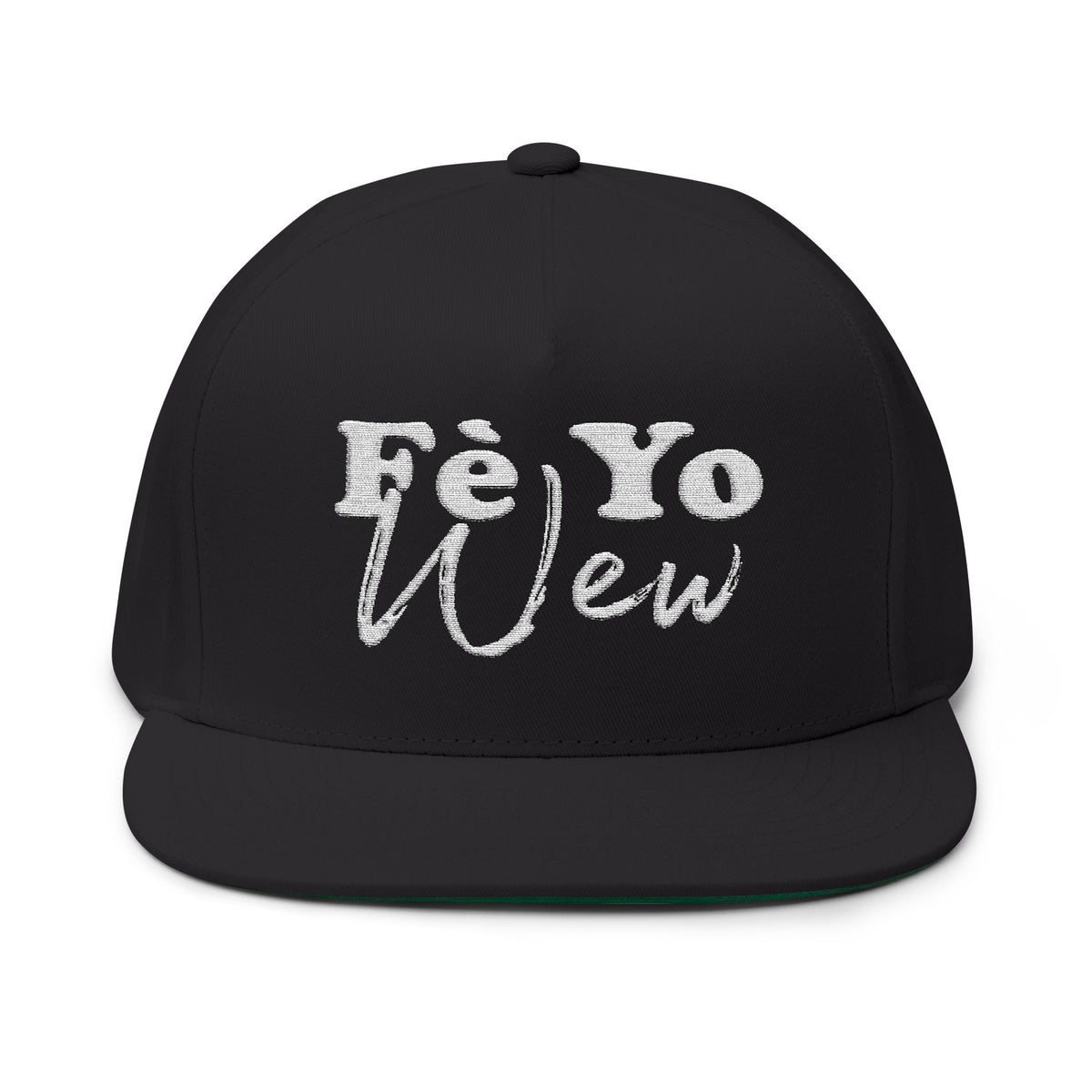Fè yo wew Stylish Flat Bill Cap | Electric Vibe Hat for Casual Outings, Fashion Statement, Gift Idea for Dad, Birthday Cap