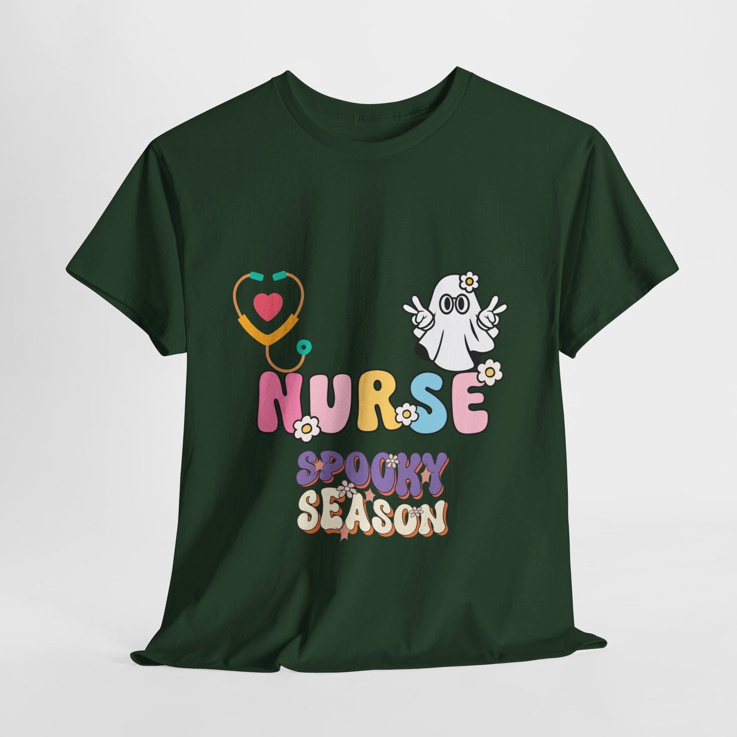 Nurse spooky season Unisex Heavy Cotton Tee