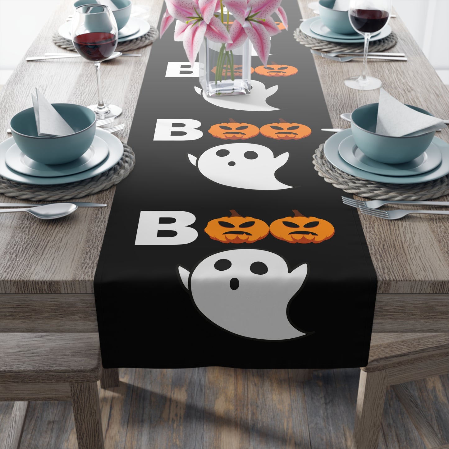 Halloween ghost boo table runner (Cotton, Poly)