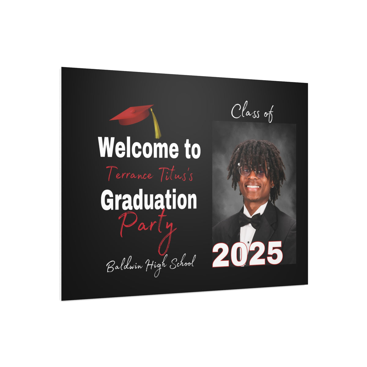 Terrance Titus Personalized Graduation Foam Board Sign - Class of 2025