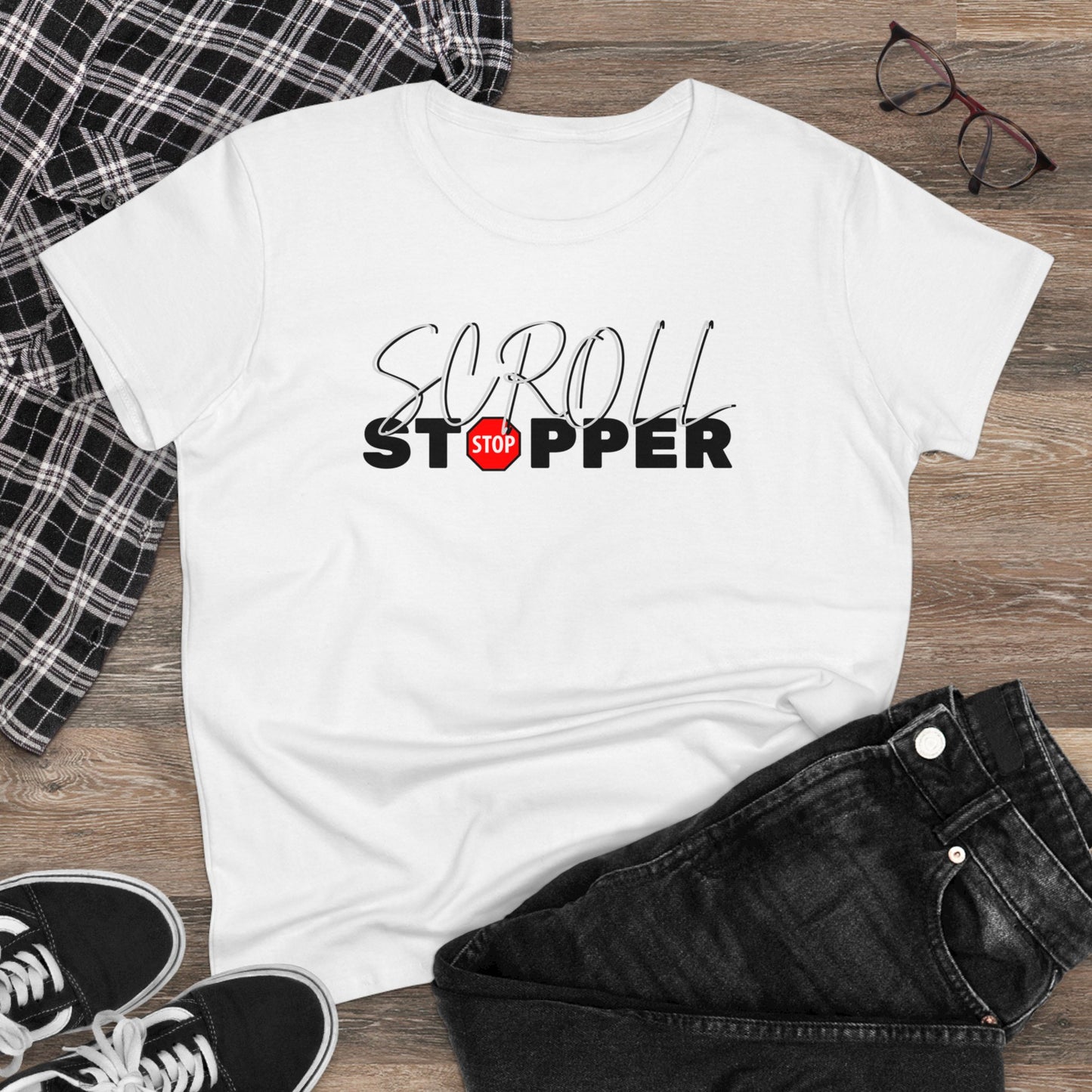 Copy of Scroll stopper cute Women's Midweight Cotton Tee