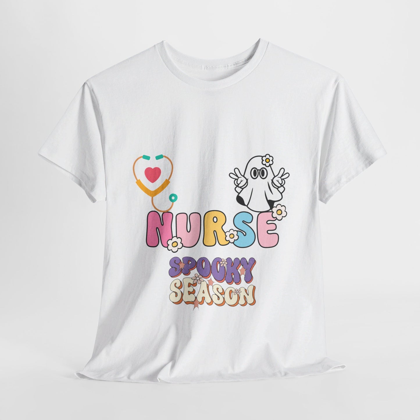 Nurse spooky season Unisex Heavy Cotton Tee