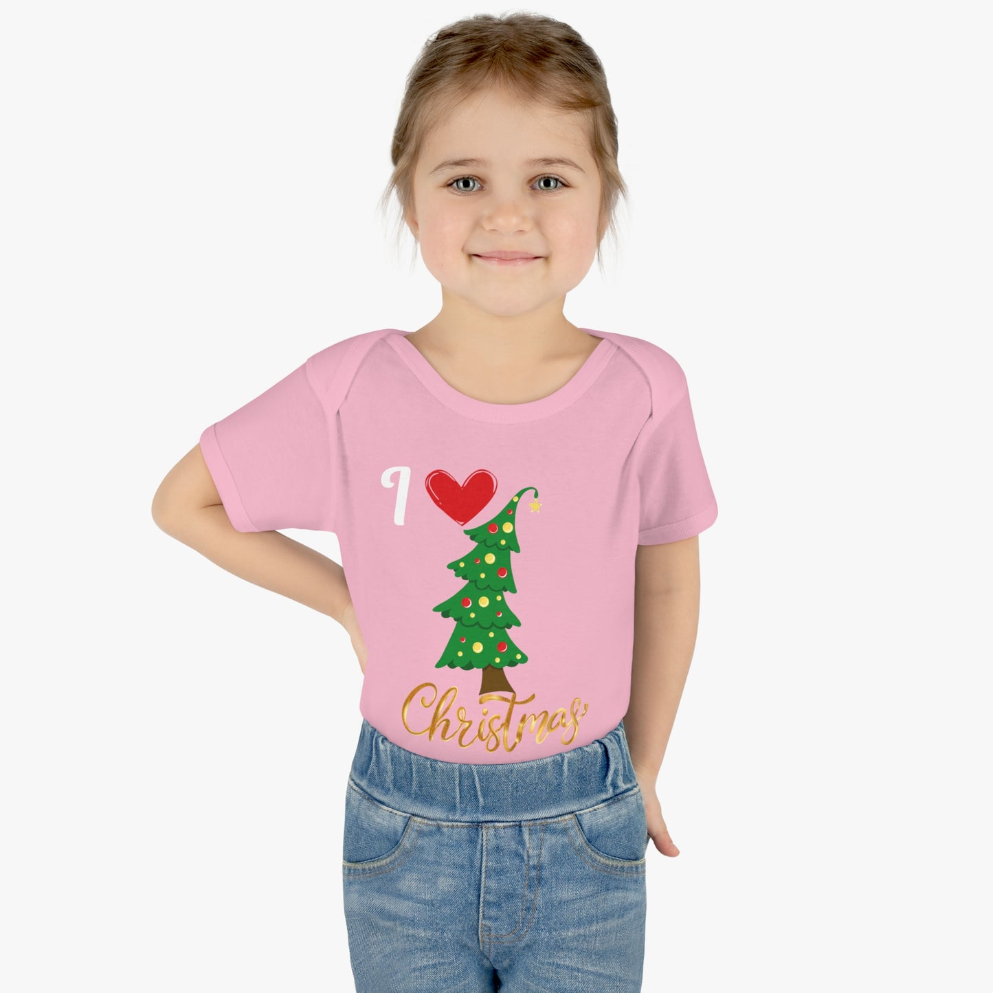 I love Christmas. Infant Baby Rib Bodysuit