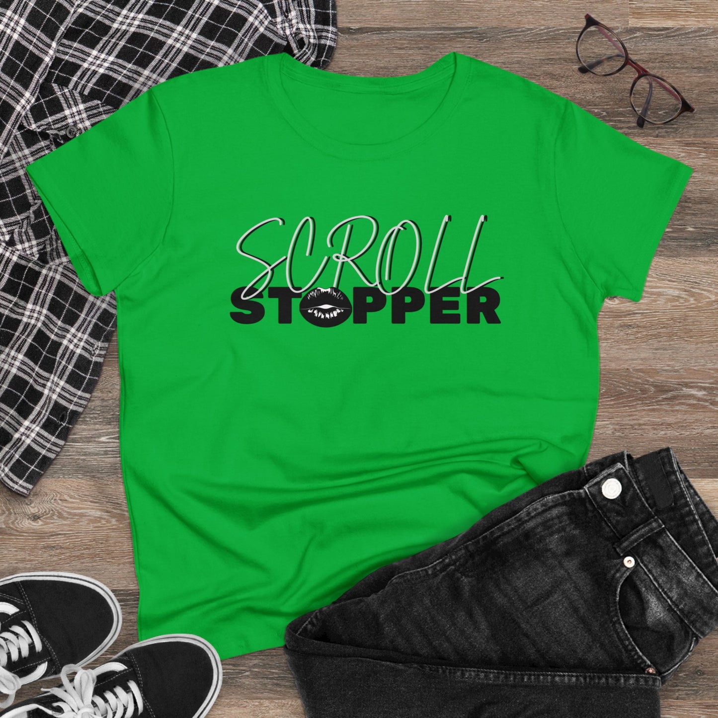 Scroll stopper cute Women's Midweight Cotton Tee