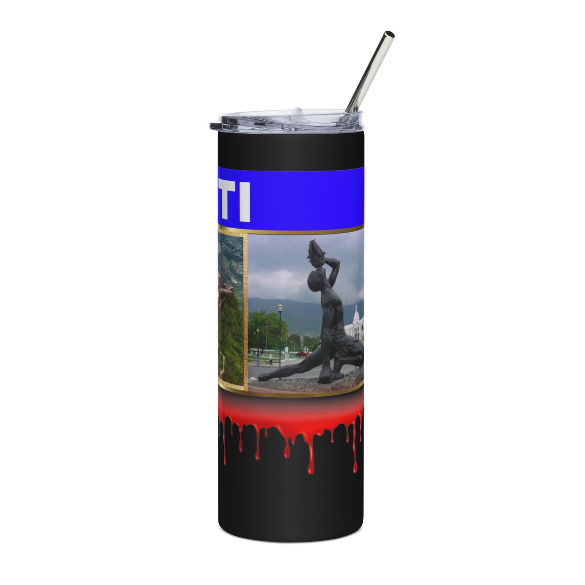 Ayiti 20oz Stainless Steel Tumbler — Haitian Flag & Citadel Design