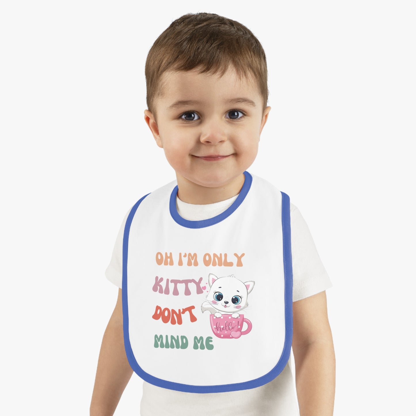 I'm only kitty, Baby Contrast Trim Jersey Bib