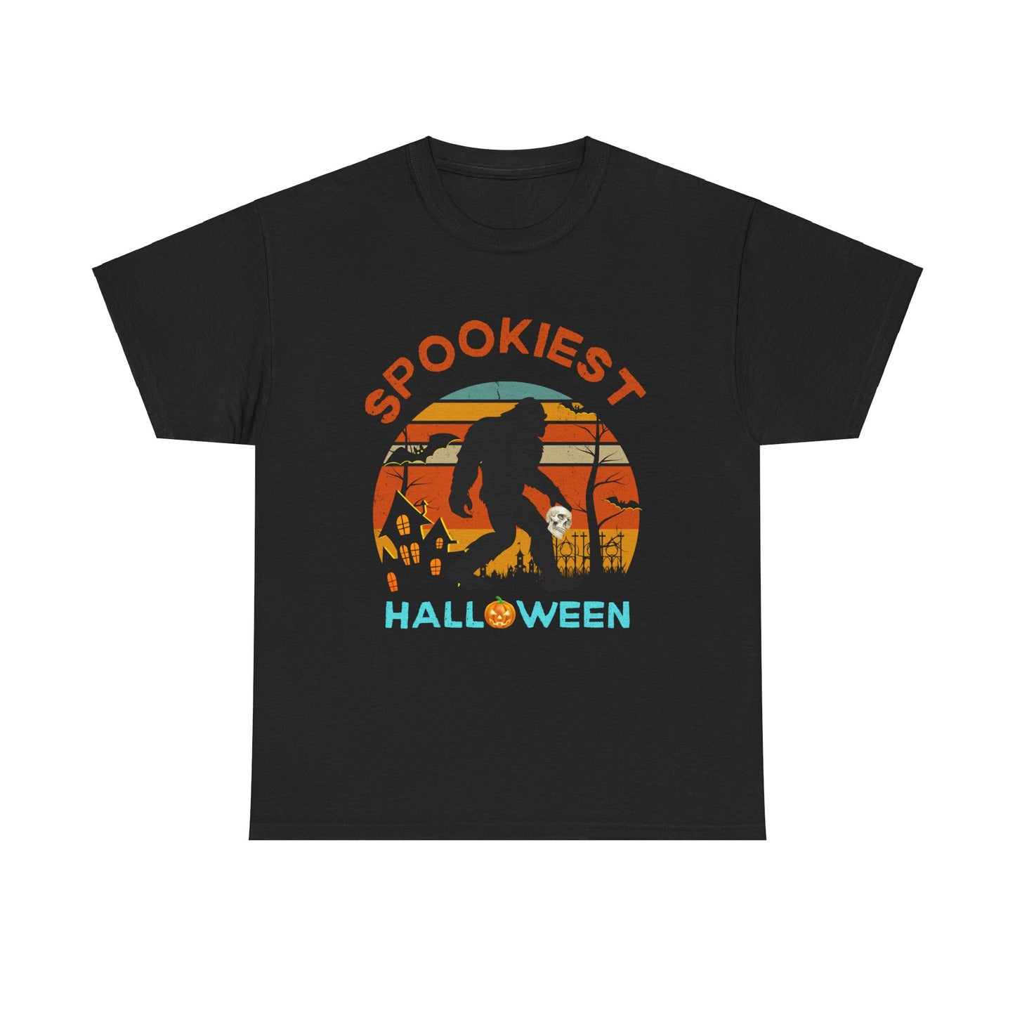 Halloween shirt with big foot carrying skull