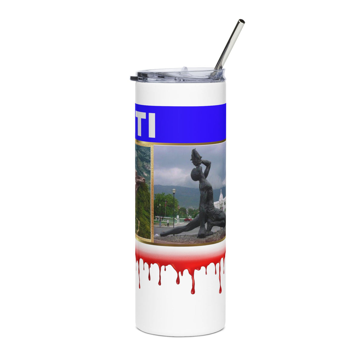 Ayiti 20oz Stainless Steel Tumbler — Haitian Flag & Citadel Design