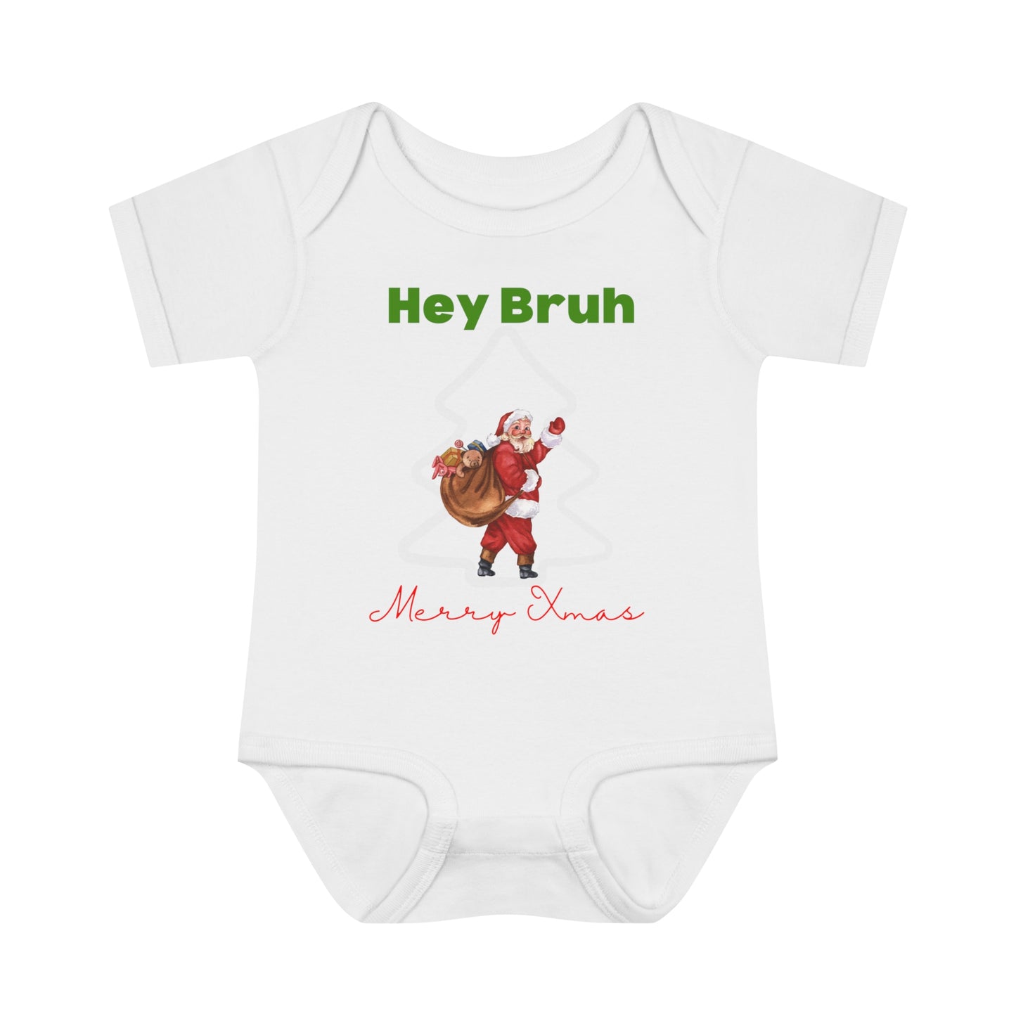 Hey Bruh Merry Christmas. Infant Baby Rib Bodysuit