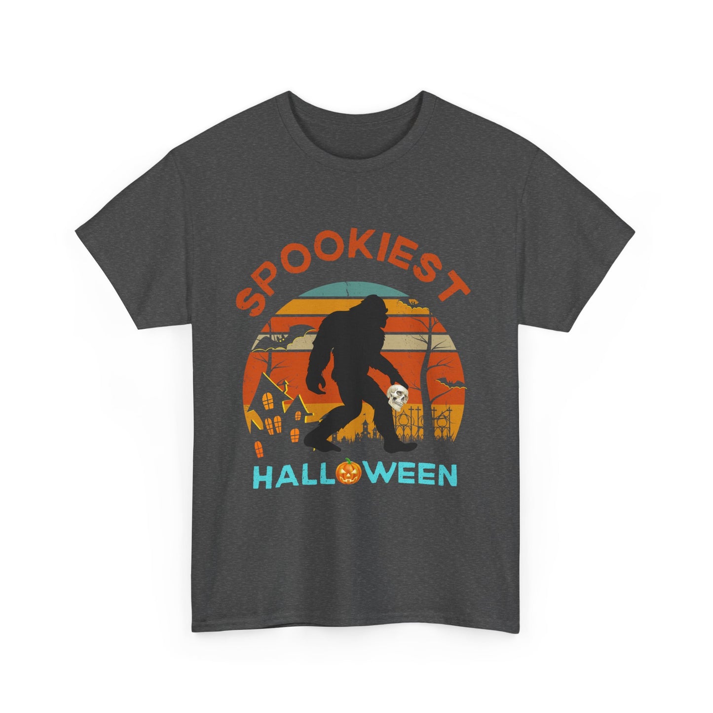 Halloween shirt with big foot carrying skull