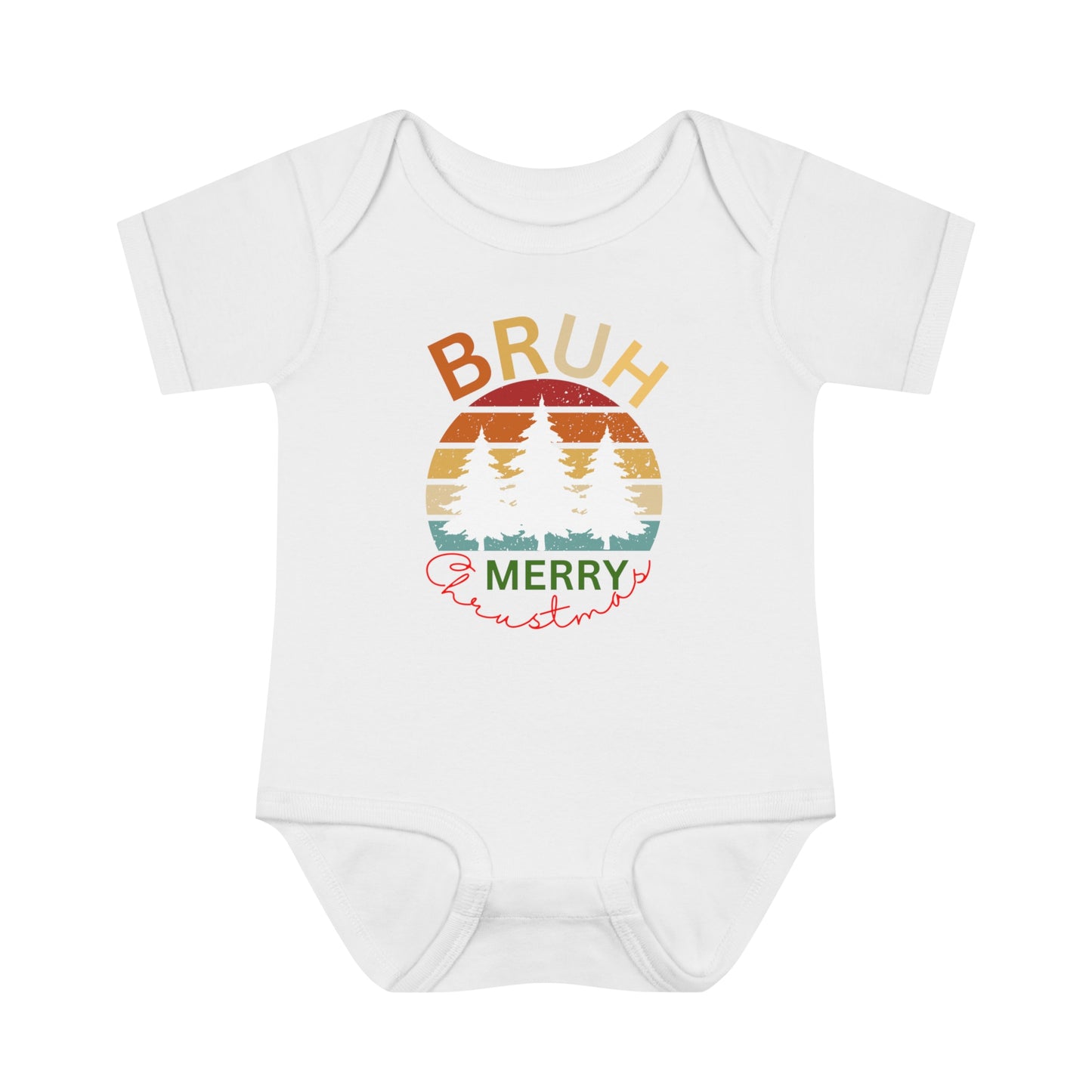 Bruh Merry Christmas. Infant Baby Rib Bodysuit