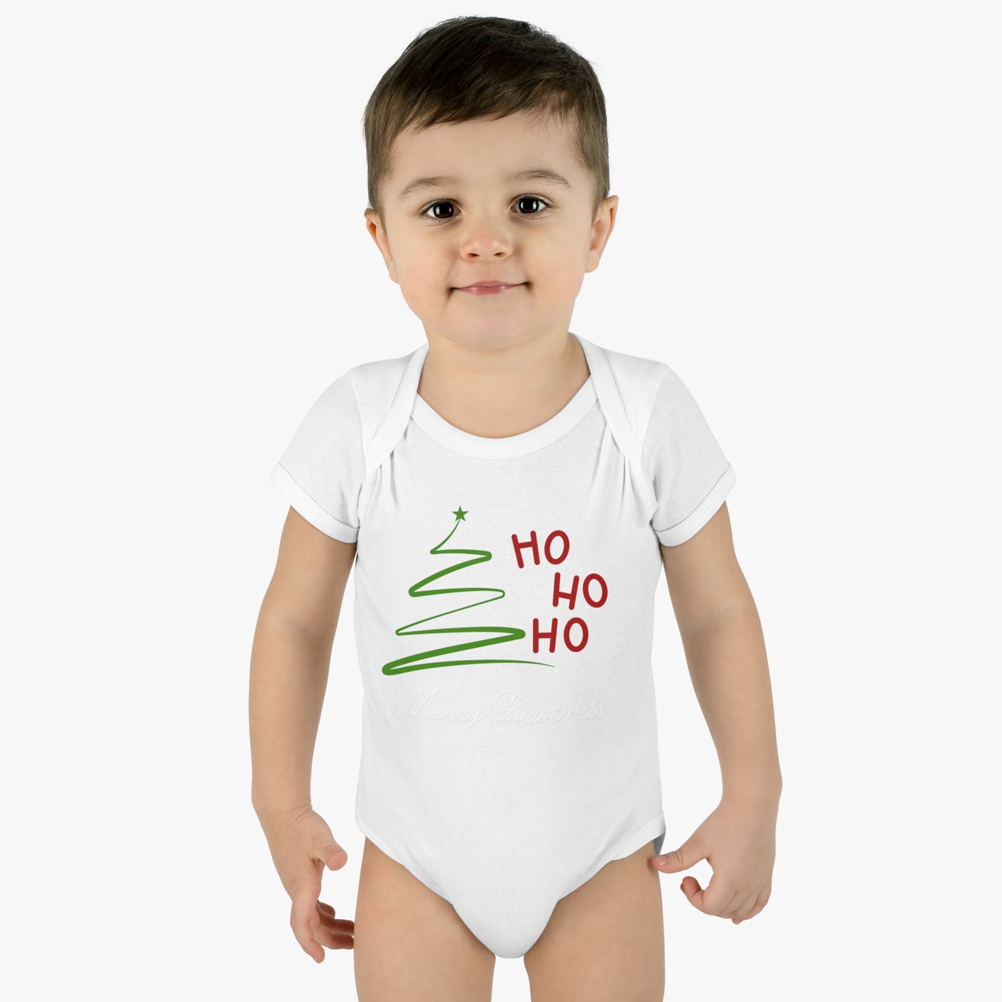 Ho ho ho, Merry Christmas. Infant Baby Rib Bodysuit