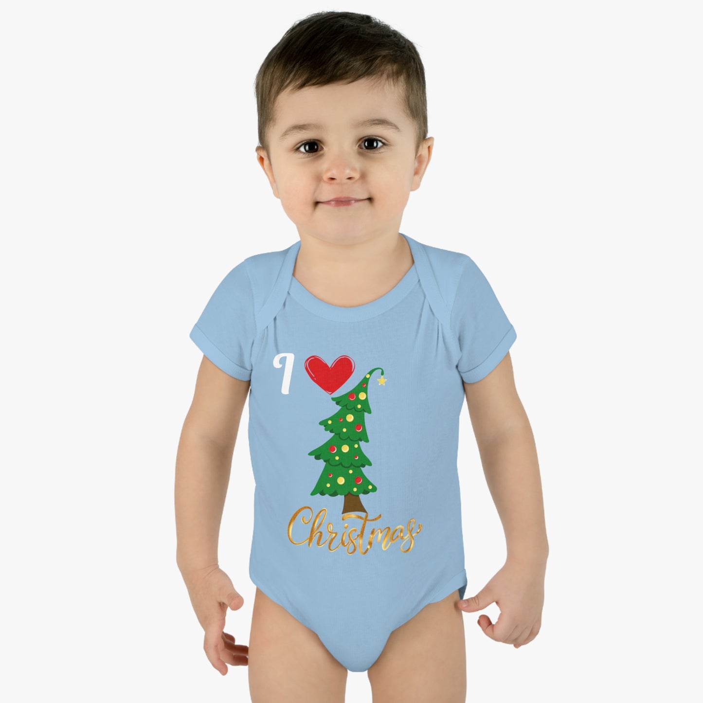 I love Christmas. Infant Baby Rib Bodysuit