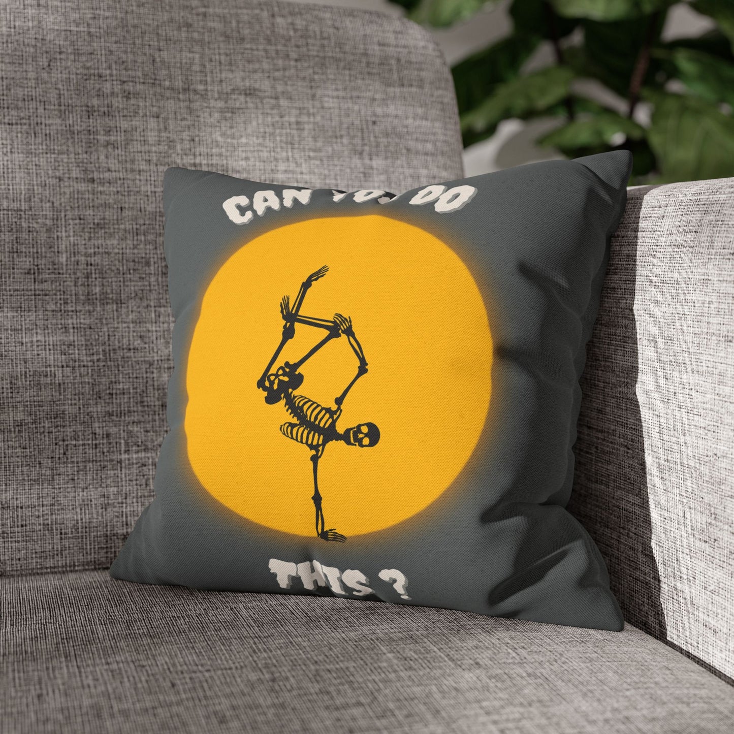 Halloween Skeleton dancing, Spun Polyester Square Pillowcase