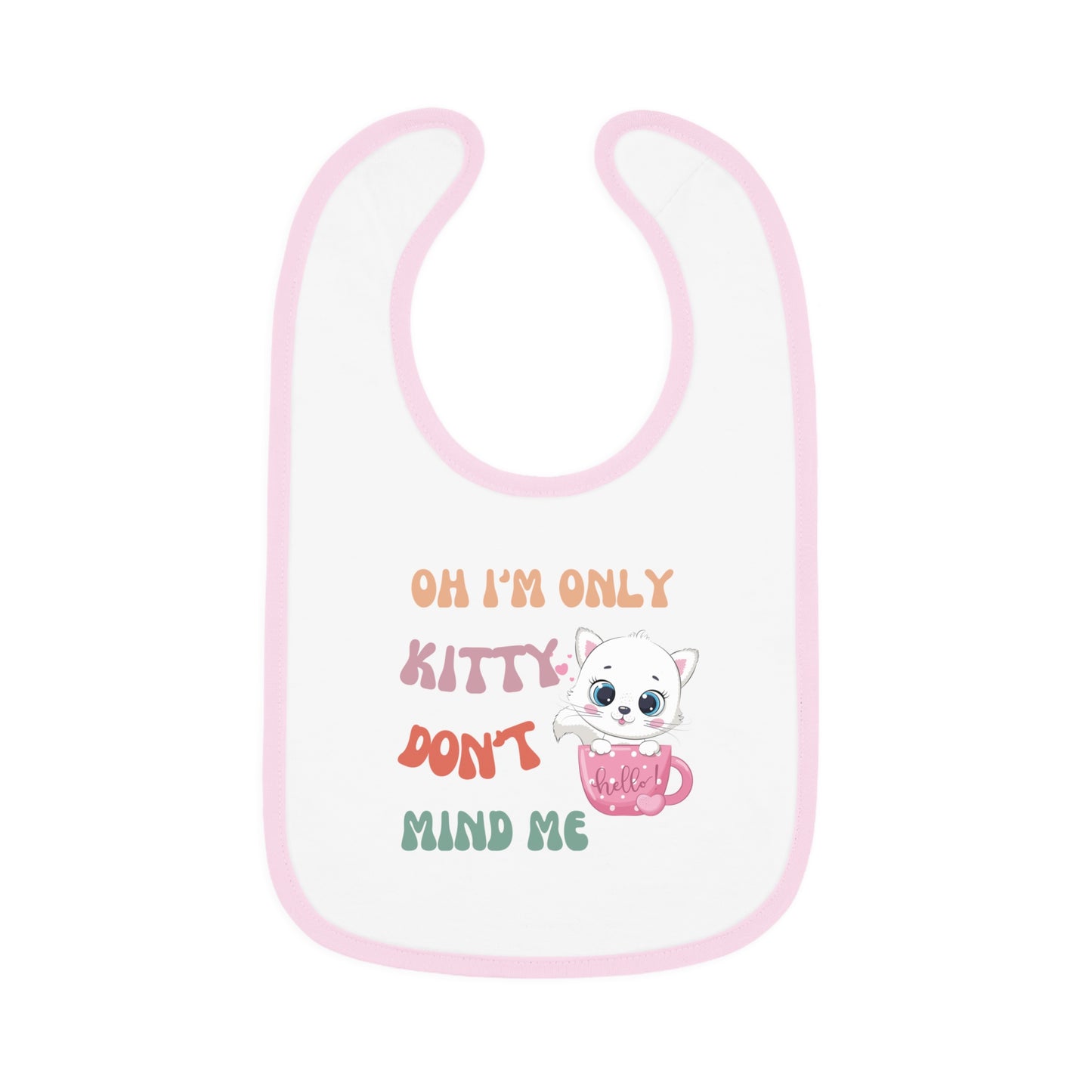 I'm only kitty, Baby Contrast Trim Jersey Bib