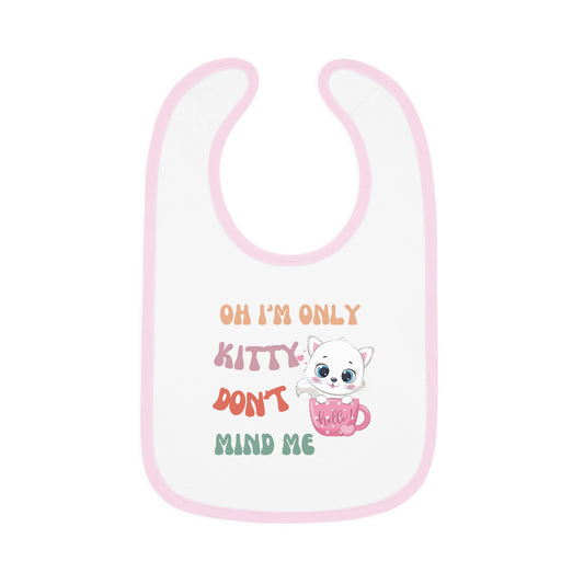 I'm only kitty, Baby Contrast Trim Jersey Bib