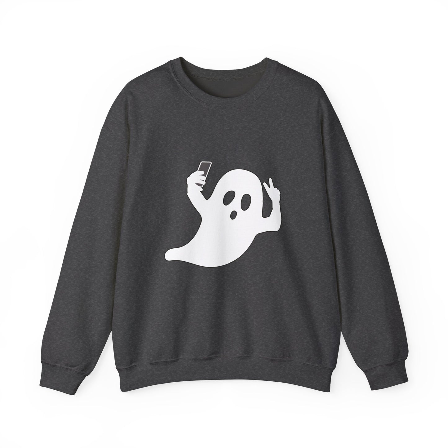 Halloween Ghost selfie  Unisex Heavy Blend™ Crewneck Sweatshirt