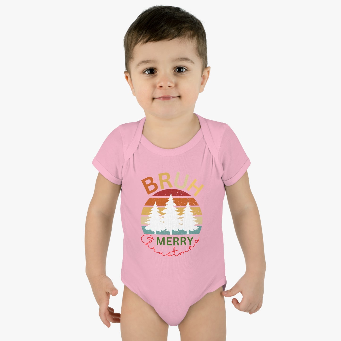 Bruh Merry Christmas. Infant Baby Rib Bodysuit