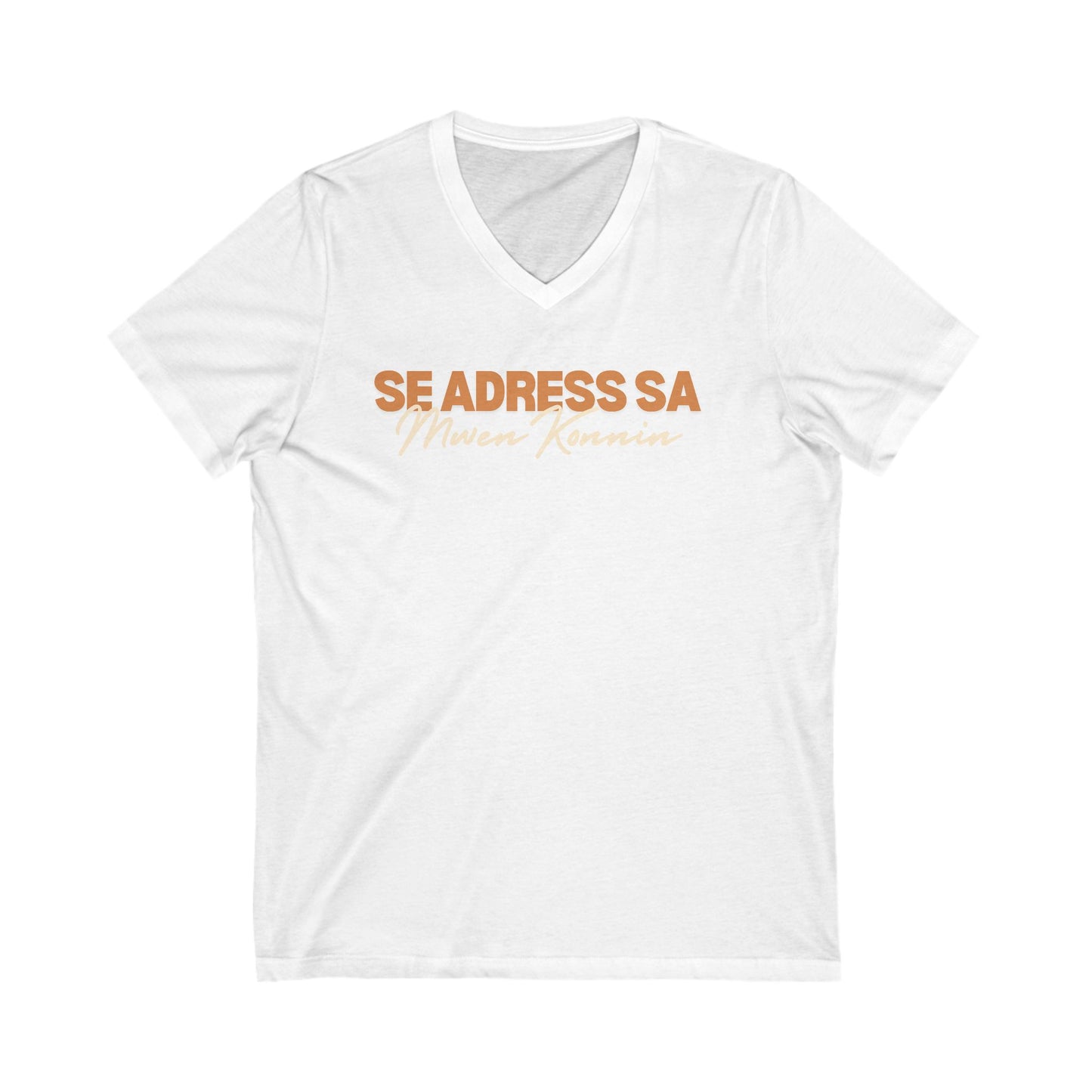 Se address sa mwen konnen Unisex Jersey Short Sleeve V-Neck Tee