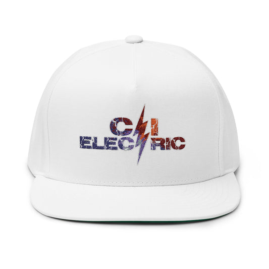 Electric Stylish Flat Bill Cap | Electric Vibe Hat for Casual Outings, Fashion Statement, Gift Idea for Dad, Birthday Cap