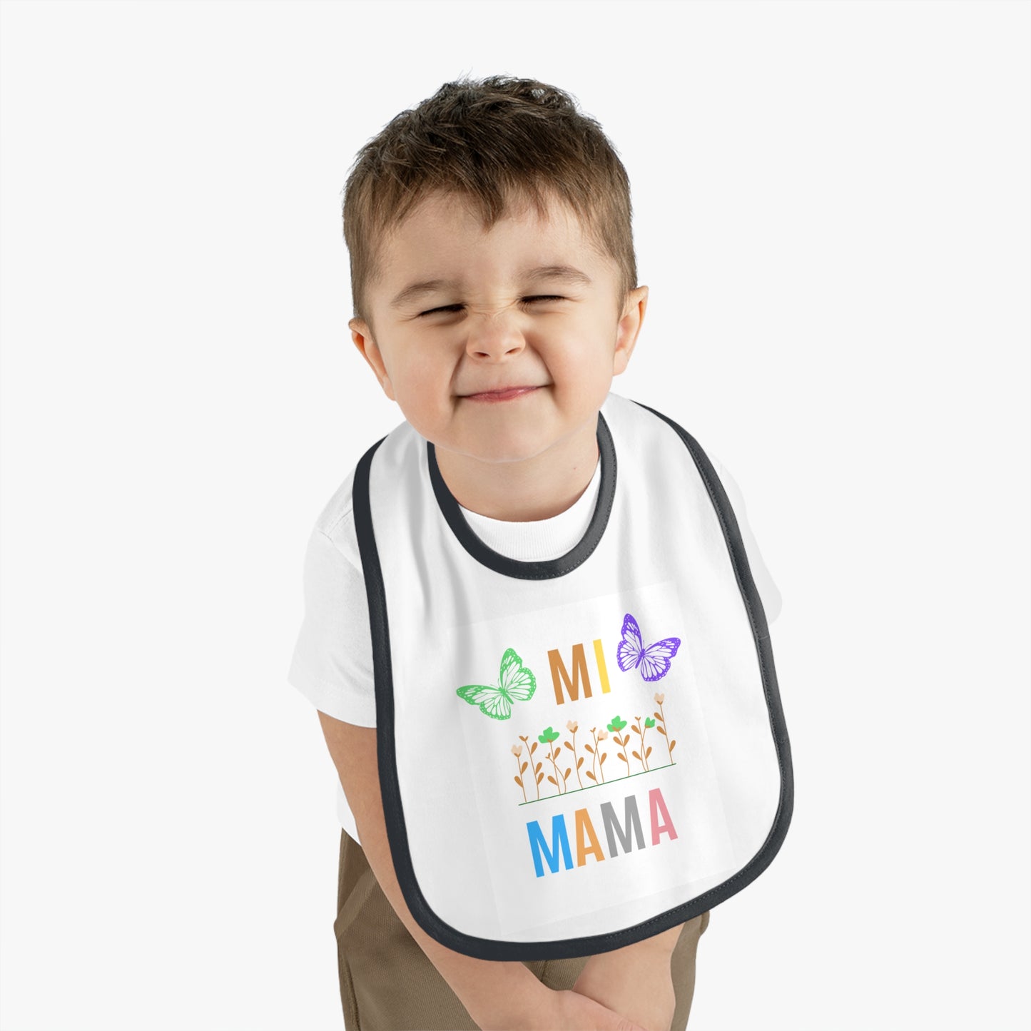 Mi MAMA, Baby Contrast Trim Jersey Bib