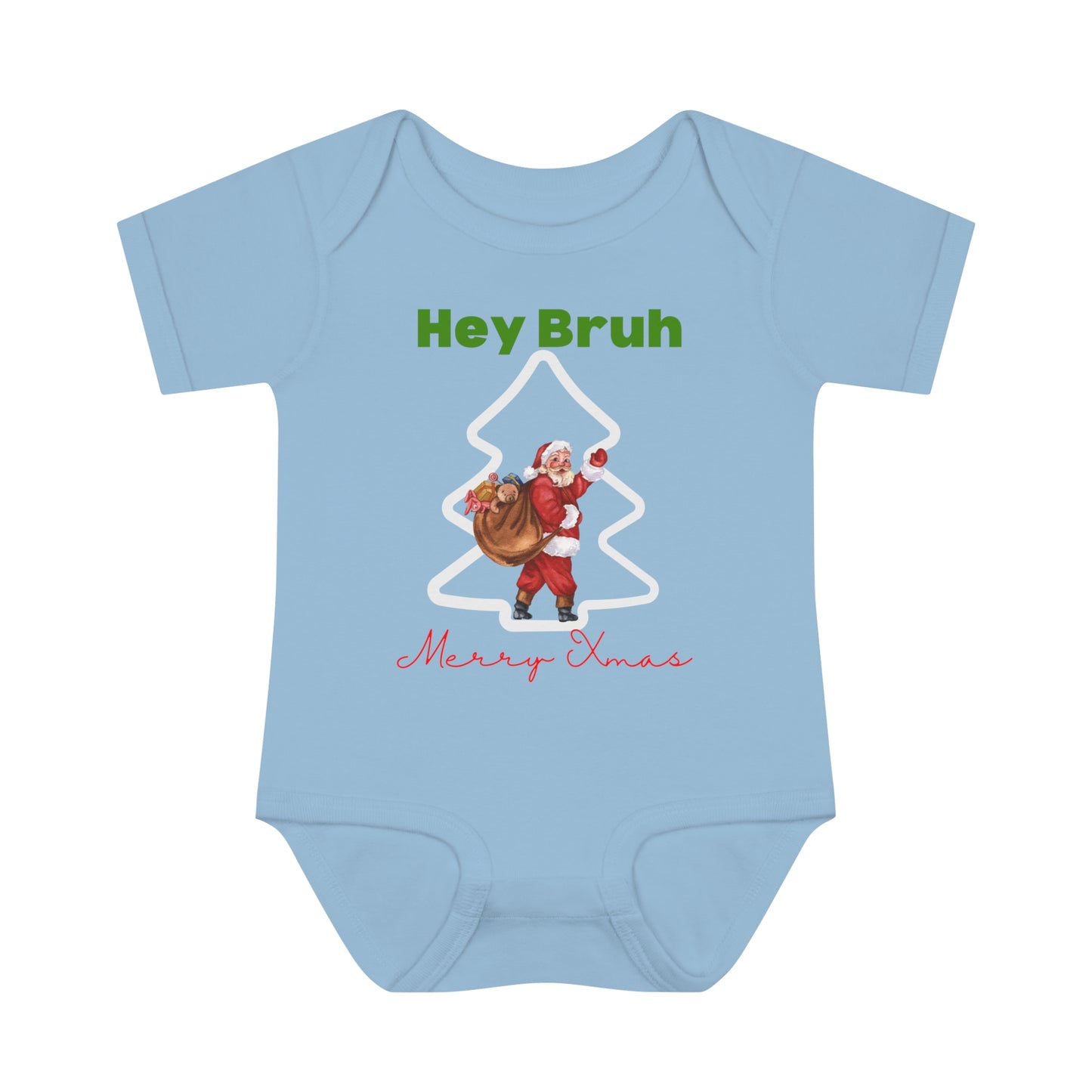 Hey Bruh Merry Christmas. Infant Baby Rib Bodysuit