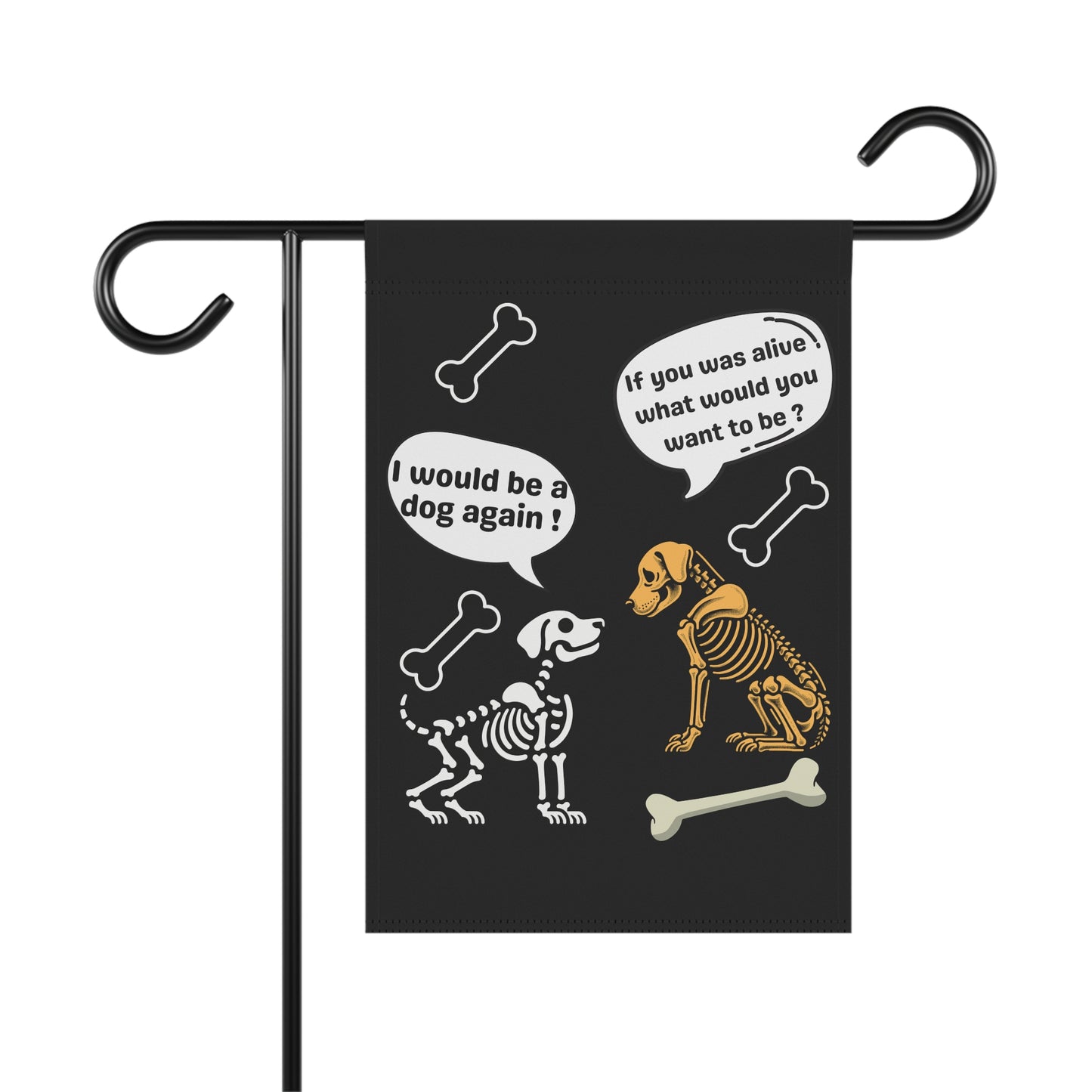 Skeleton talking dog, Garden & House Banner