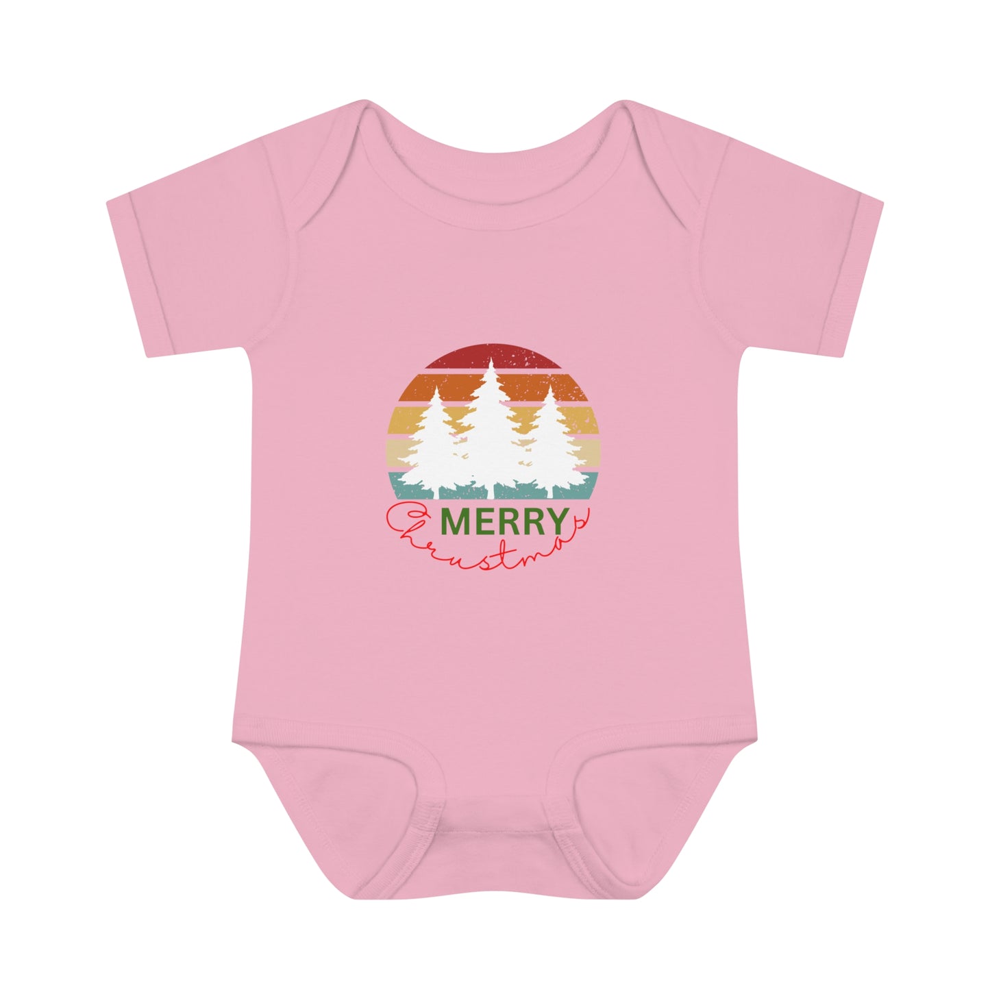 Merry Christmas. Infant Baby Rib Bodysuit