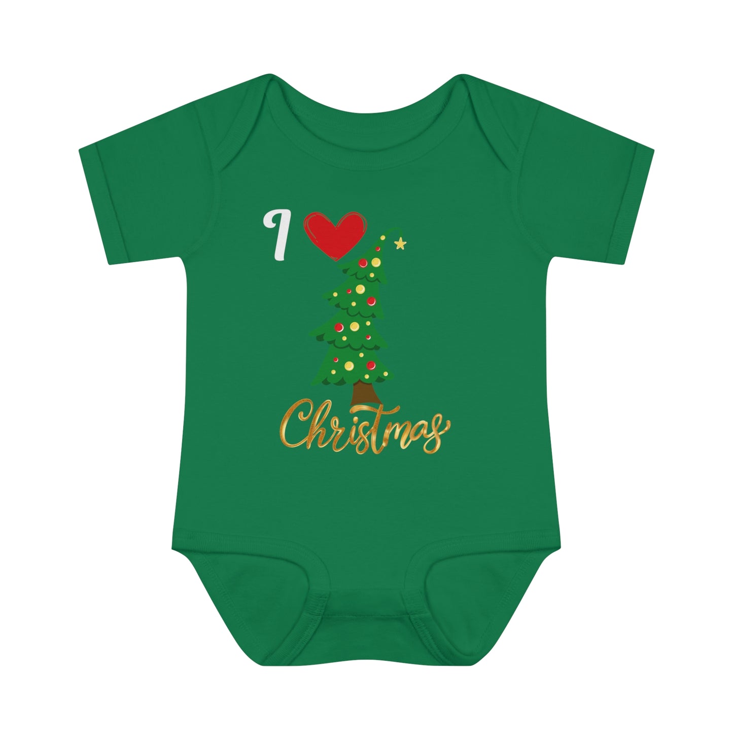 I love Christmas. Infant Baby Rib Bodysuit