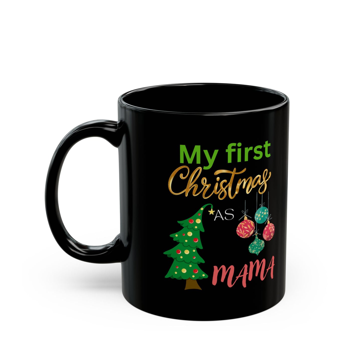 My first Christmas as wife, Black Mug (11oz, 15oz)