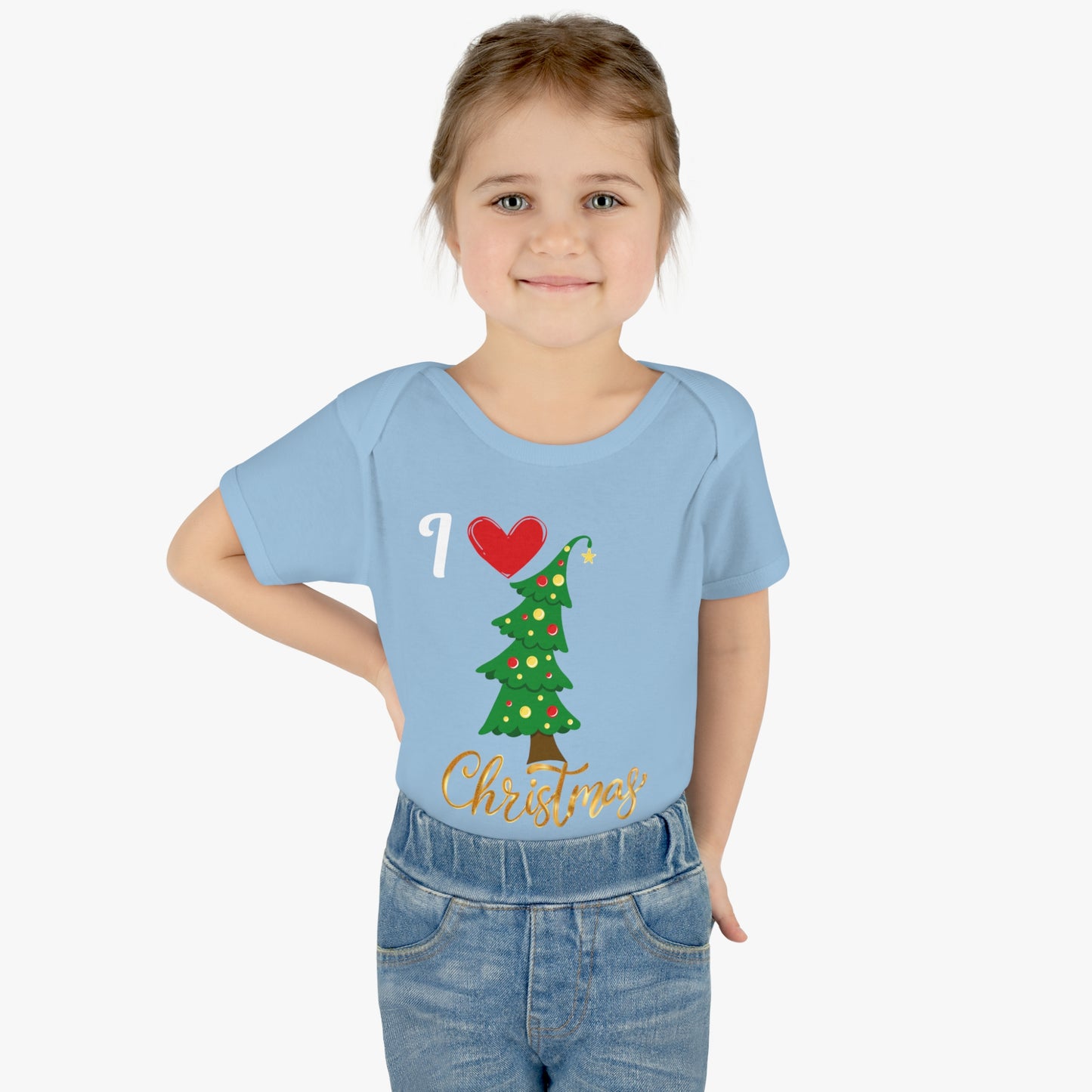 I love Christmas. Infant Baby Rib Bodysuit