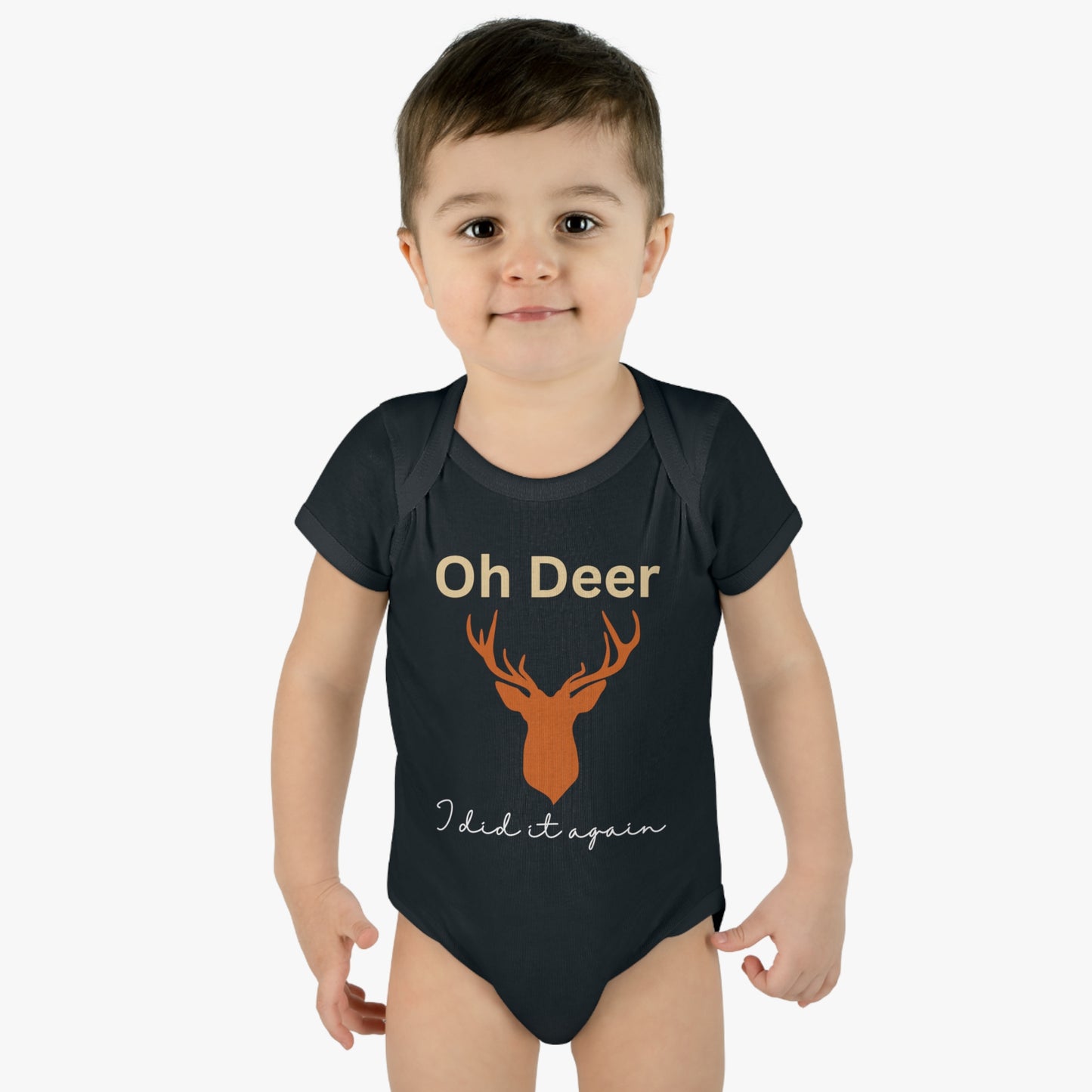 Oh deer I did it again, Infant Baby Rib Bodysuit