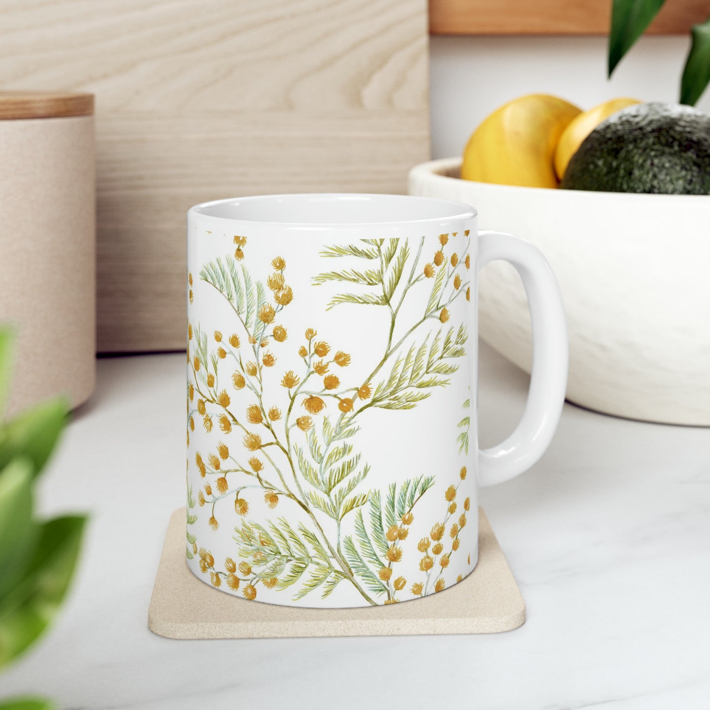 Floral Ceramic Mug, 11oz