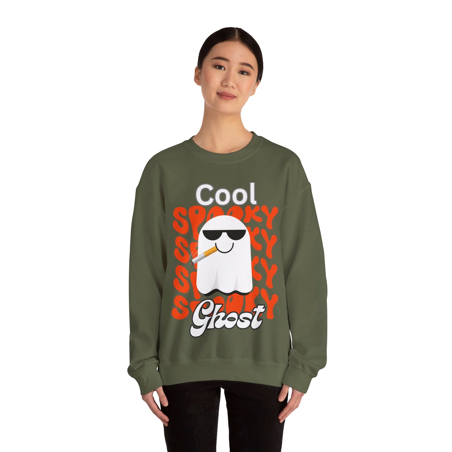 Cool Spooky Ghost Unisex Heavy Blend™ Crewneck Sweatshirt