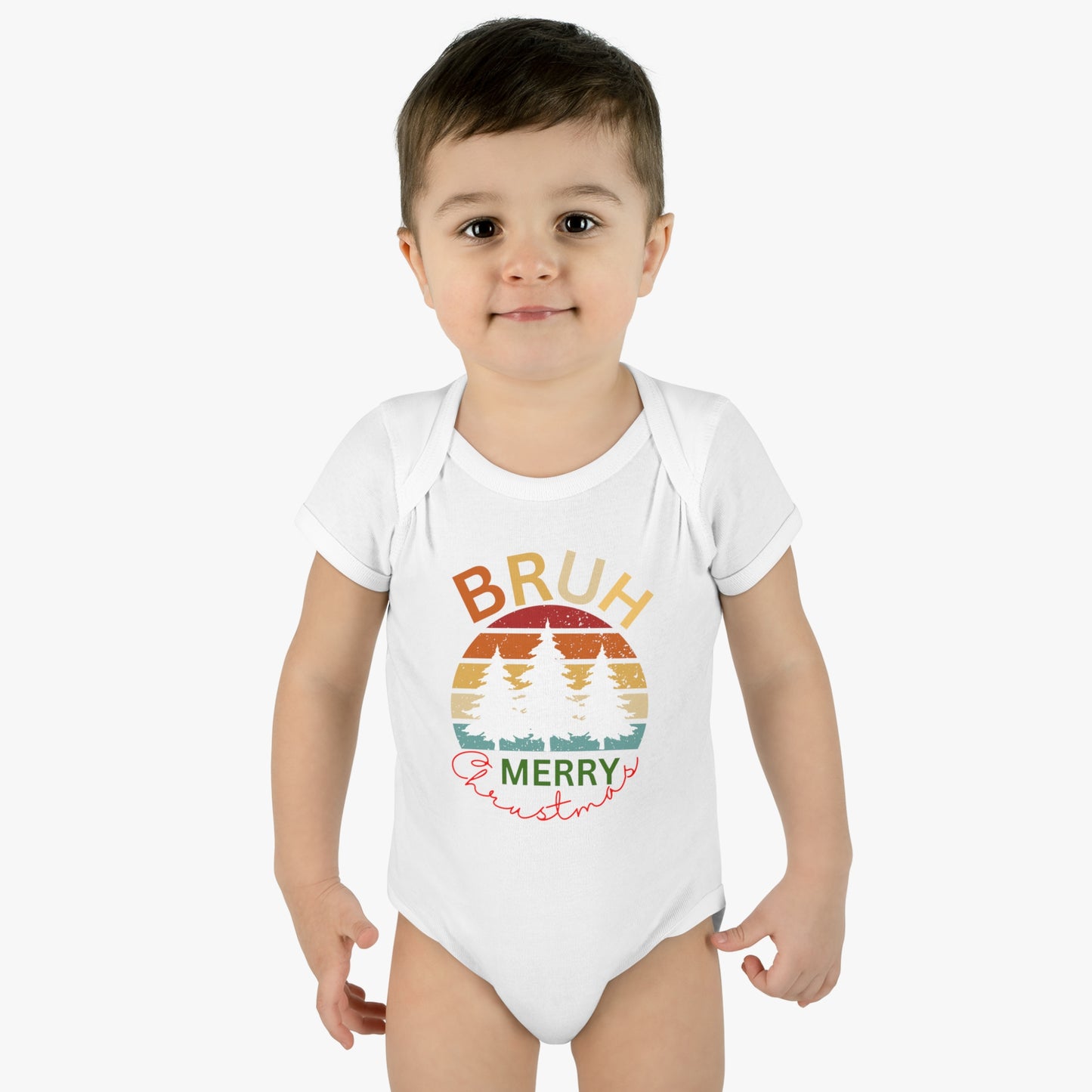 Bruh Merry Christmas. Infant Baby Rib Bodysuit