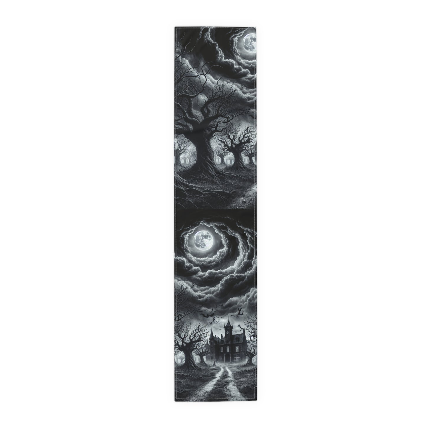 Halloween Haunted scene, Table Runner (Cotton, Poly)