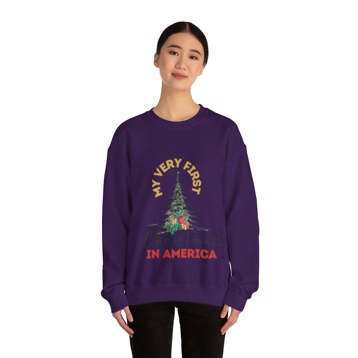 My first Christmas in America.   Crewneck Sweatshirt