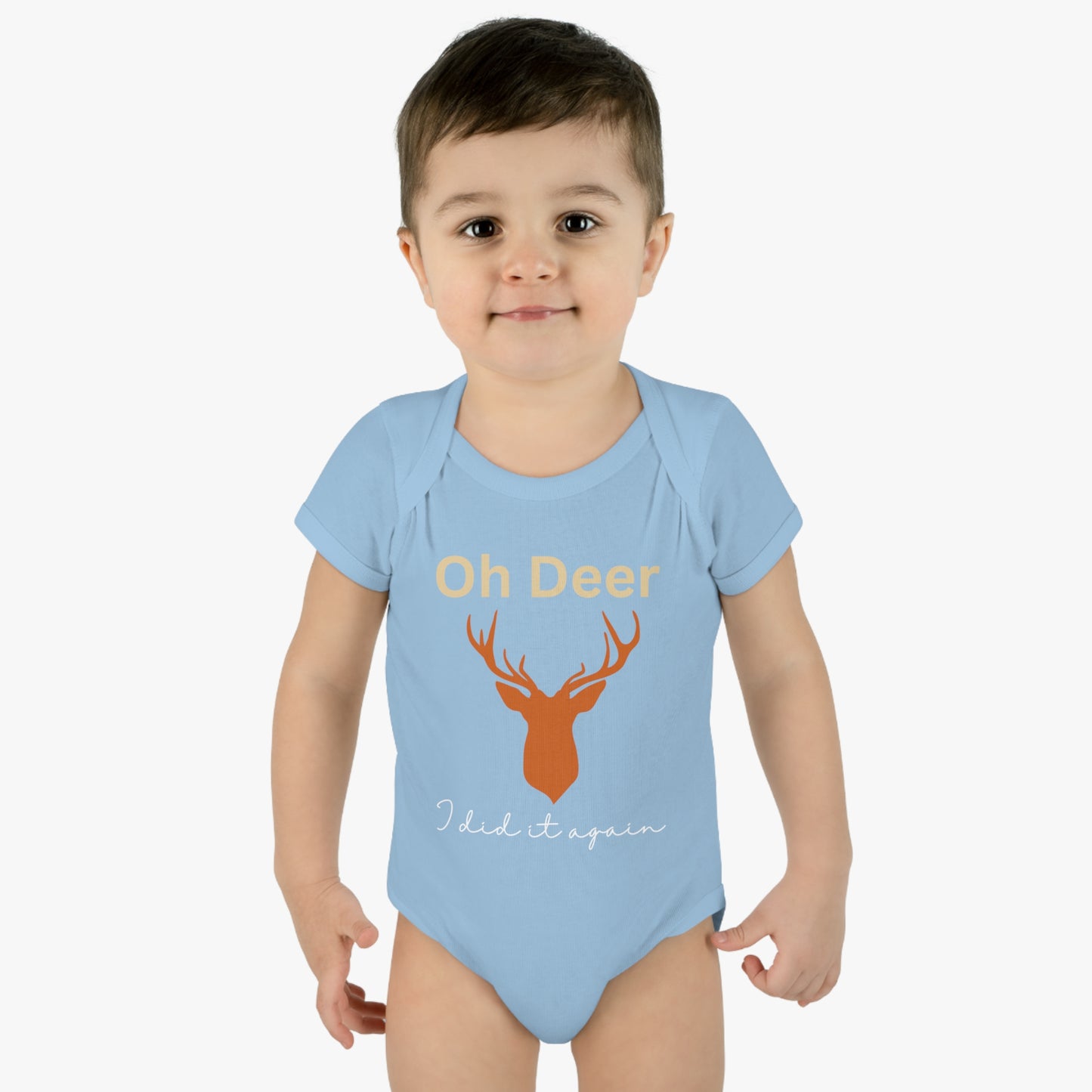 Oh deer I did it again, Infant Baby Rib Bodysuit