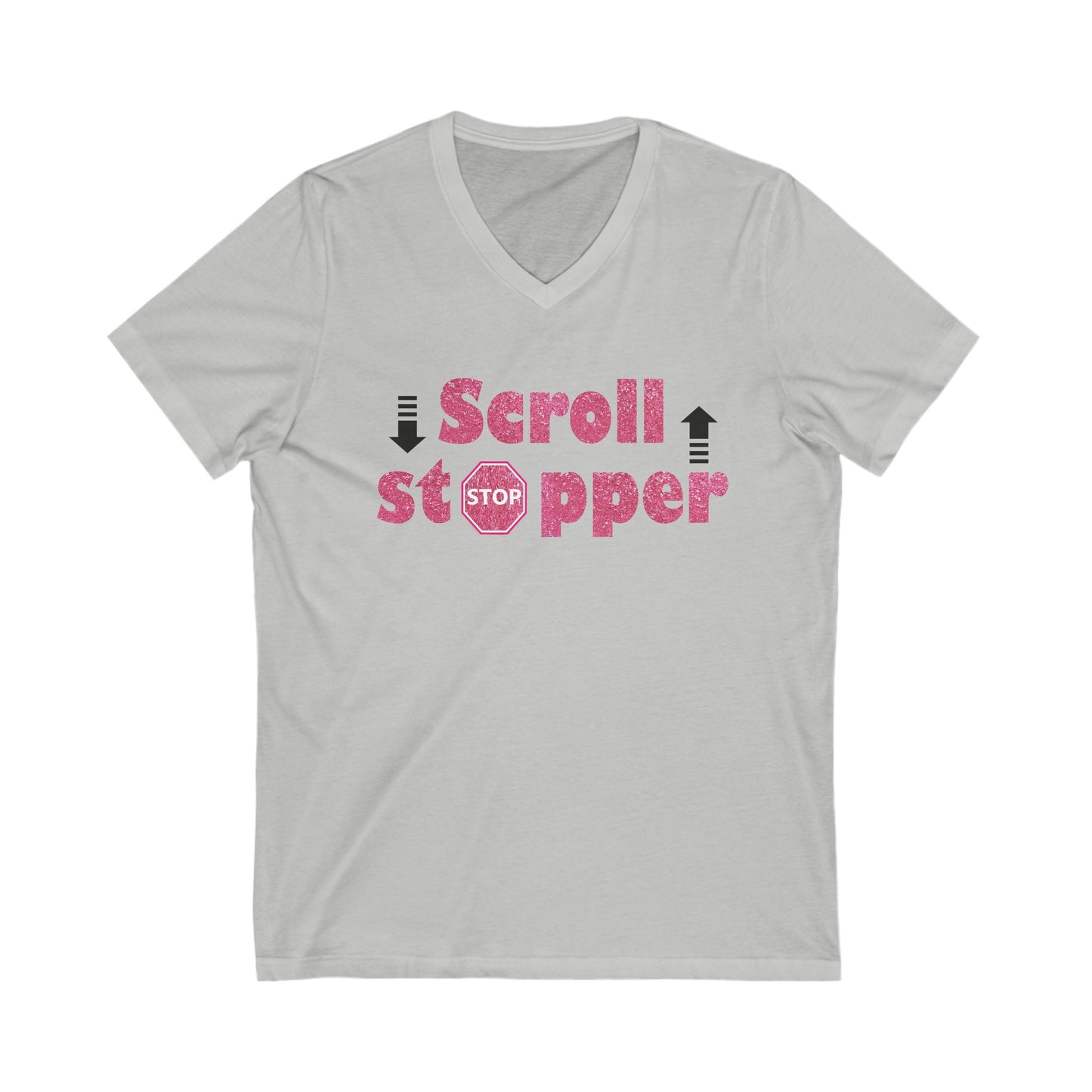 Scroll stopper Unisex Jersey Short Sleeve V-Neck Tee