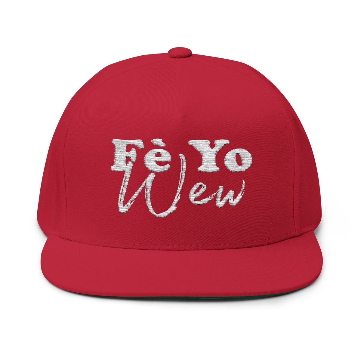 Fè yo wew Stylish Flat Bill Cap | Electric Vibe Hat for Casual Outings, Fashion Statement, Gift Idea for Dad, Birthday Cap