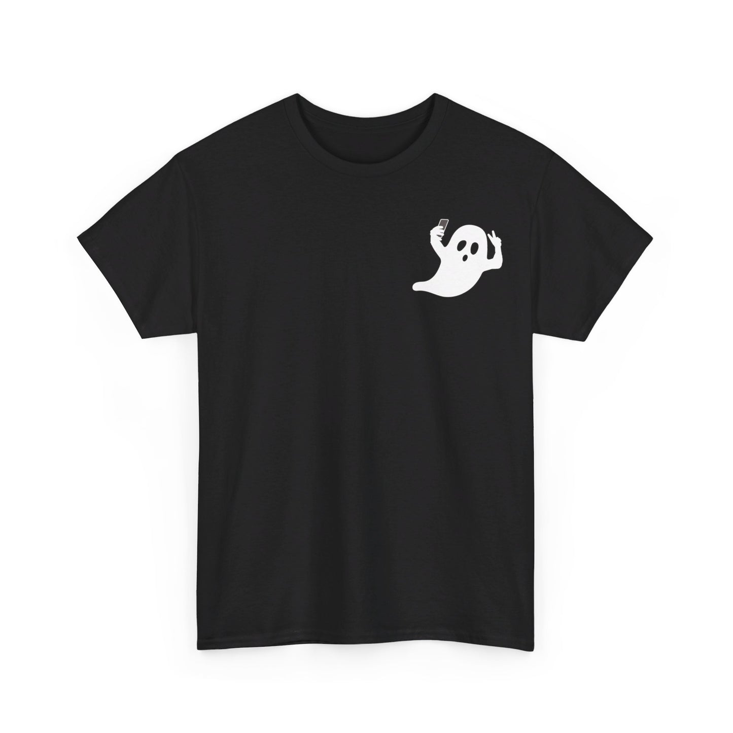 pocket Halloween Ghost selfie ( 1 Last Ghost Selfie ) Unisex Heavy Cotton Tee